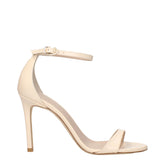 Stuart Weitzman Beige Leather Stiletto Heels Sandals