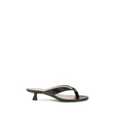 Stuart Weitzman Black Calf Leather Bos Taurus Strap-On Sandals - EU36/US6