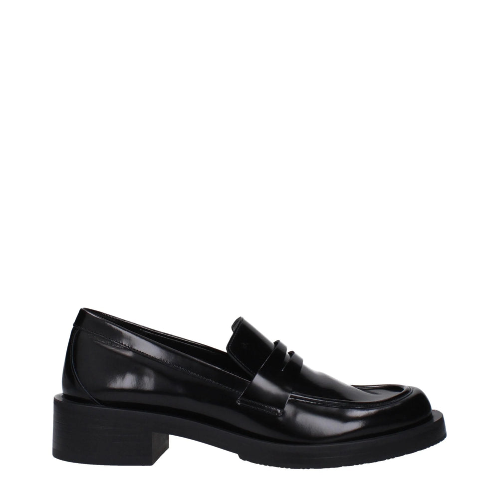 Stuart Weitzman Black Leather Slip-On Loafers - EU36.5/US6.5