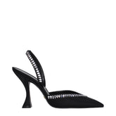 Stuart Weitzman Black Satin Stiletto Heels Sandals - Heels