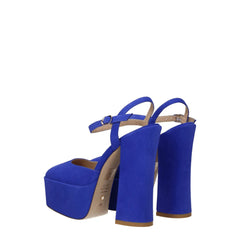 Stuart Weitzman Blue Leather Platforms