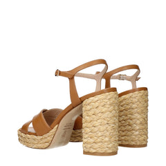 Plateformes en cuir marron Stuart Weitzman