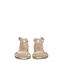 Stuart Weitzman Gold Leather Flat Sandals - EU36/US6