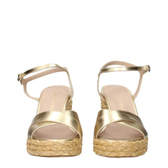 Stuart Weitzman Gold Leather Platforms