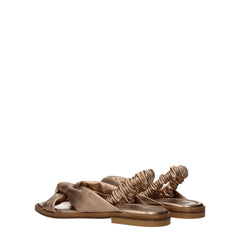 Stuart Weitzman Gold Leather Sandals - EU36.5/US6.5