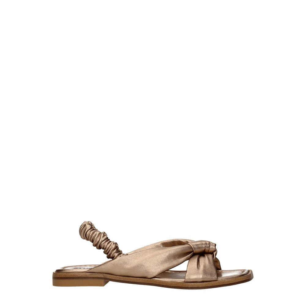 Stuart Weitzman Gold Leather Sandals - EU36.5/US6.5