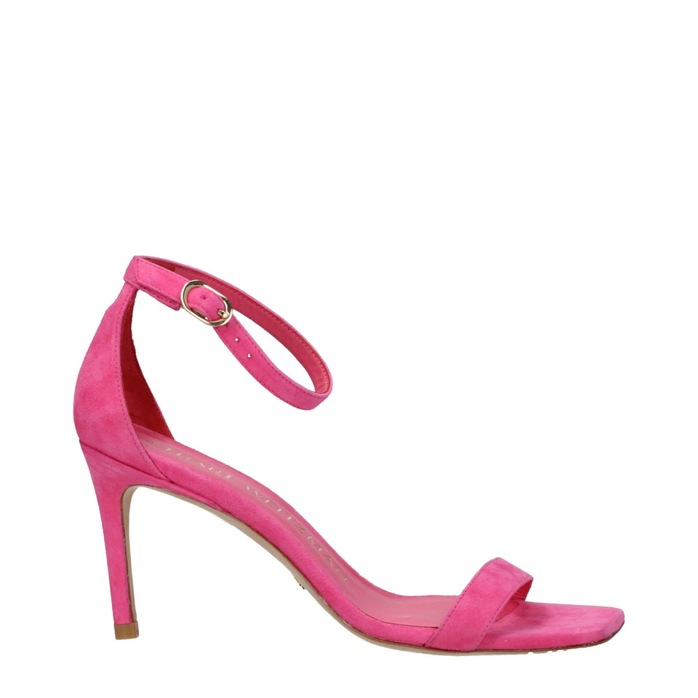 Stuart Weitzman Pink Leather Stiletto Heels Sandals - Sandals
