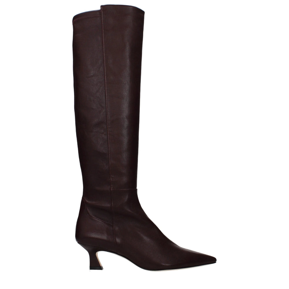Stuart Weitzman Red Leather High Heel Boots - EU37/US7