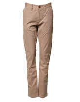 Sun68 Beige Cotton Mid Waist Straight Men Chino Trouser Pants - W31