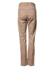 Sun68 Beige Cotton Mid Waist Straight Men Chino Trouser Pants - W31