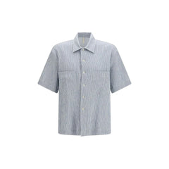Chemise à manches courtes en coton bleu Tournesol