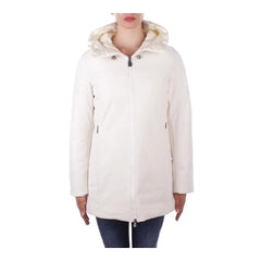 Suns White Polyester Jackets & Coat - Parkas