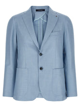 Tagliatore Blue Virgin Wool Blazer - IT52 | XL