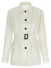 Tagliatore White Linen Shell Jacket