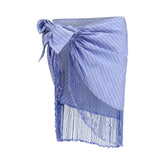 The Andamane Blue Cotton Long Skirt - One Size