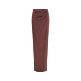 The Andamane Brown Silk Midi Skirt - IT40 | M