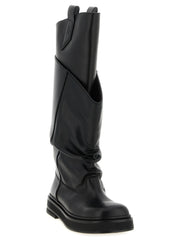 The Attico Black Calfskin Over The Knee