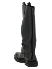 The Attico Black Calfskin Over The Knee