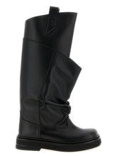 The Attico Black Calfskin Over The Knee