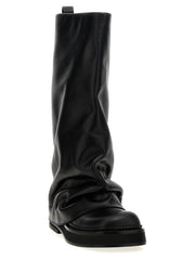 The Attico Black Calfskin Over The Knee - EU40/US10