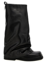 The Attico Black Calfskin Over The Knee - EU40/US10