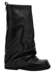 The Attico Black Calfskin Over The Knee - EU40/US10