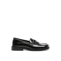 The Attico Black Calfskin Slip-On Loafers