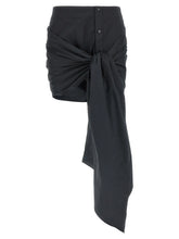 The Attico Zwarte Katoenen Lange Rok