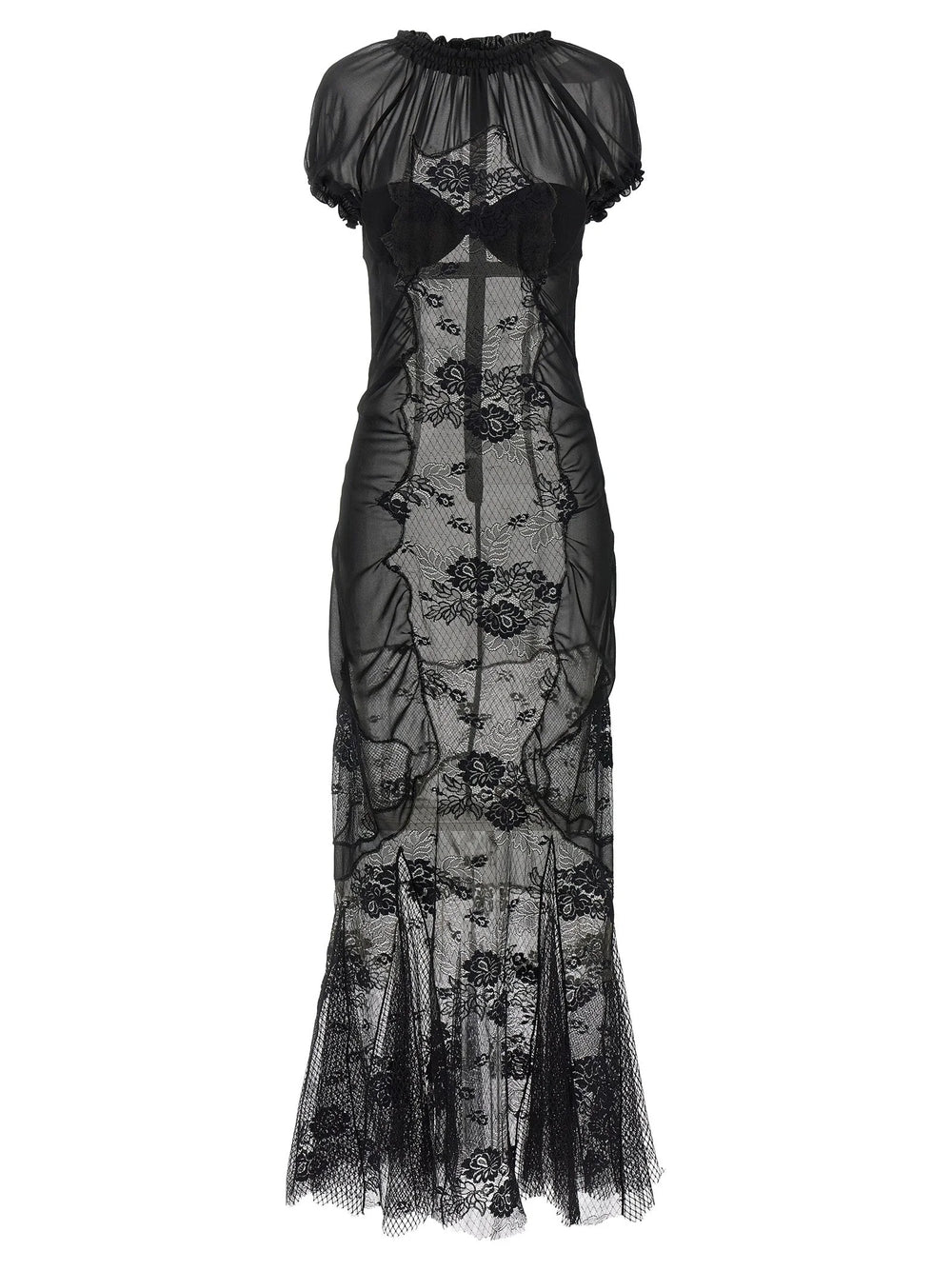 The Attico Black Cotton Midi Dress - IT42