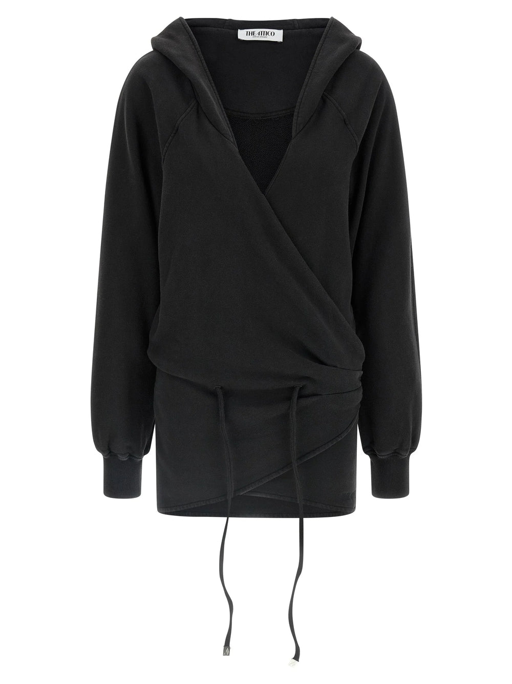 The Attico Black Cotton Short Dress