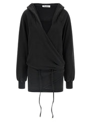The Attico Black Cotton Short Dress