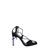 The Attico Black Fabric Stiletto Heels Sandals - Sandals