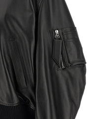 The Attico Black Lamb Leather Leather Jacket - IT38