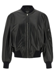 The Attico Black Lamb Leather Leather Jacket - IT38