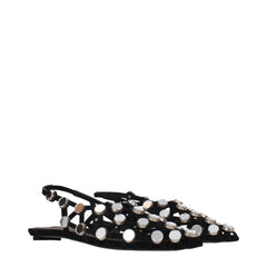 The Attico Black Leather Ballet Flats