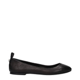 The Attico Black Leather Ballet Flats