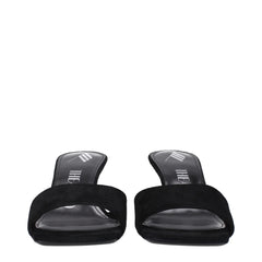 The Attico Black Leather Platforms - Sandals