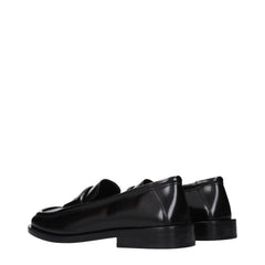 The Attico Black Leather Slip-On Loafers