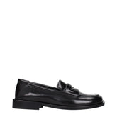 The Attico Black Leather Slip-On Loafers