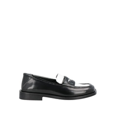 The Attico Black Leather Slip-On Loafers