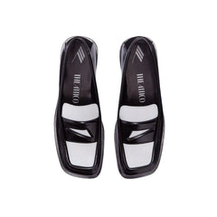 The Attico Black Leather Slip-On Loafers - EU40/US10