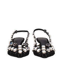 The Attico Black Leather Stiletto Heel Sandals