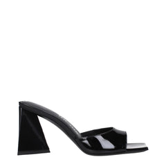 The Attico Black Leather Stiletto Heels Sandals - Sandals