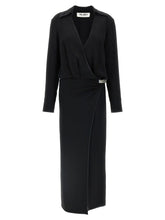 The Attico Black Marabou Midi Dress