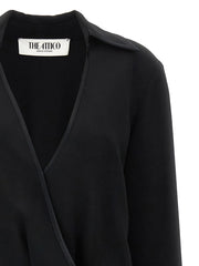 The Attico Black Marabou Midi Dress