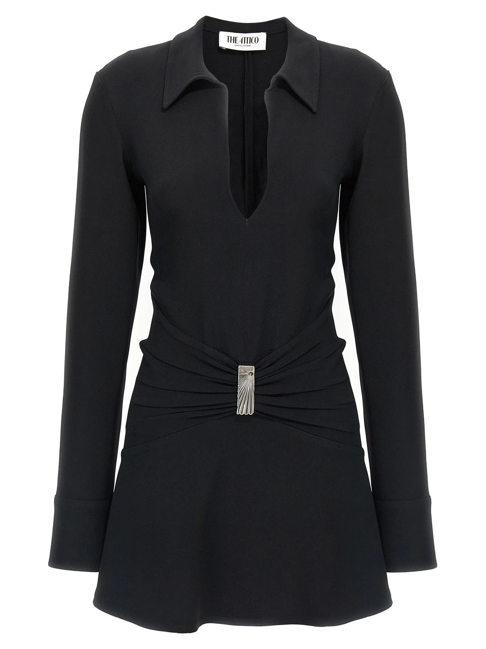 The Attico Black Marabou Short Dress - IT38