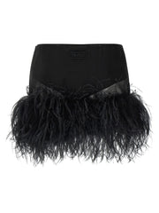 The Attico Black Polyester Long Skirt - IT42