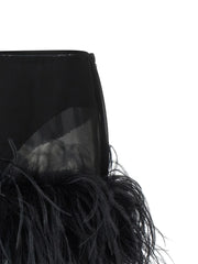 The Attico Black Polyester Long Skirt - IT42