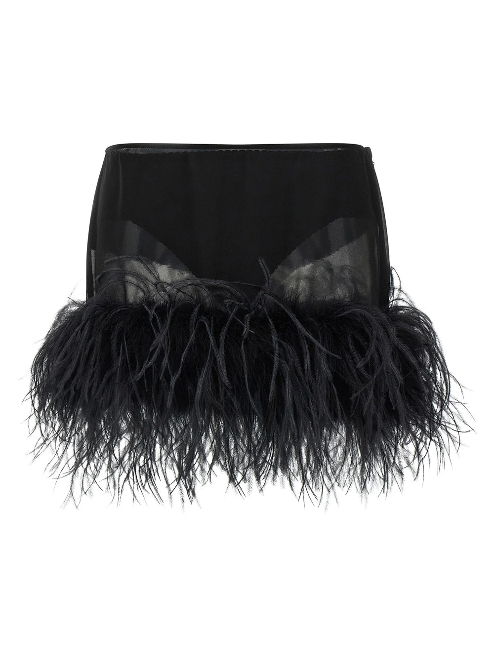 The Attico Black Polyester Long Skirt - IT42
