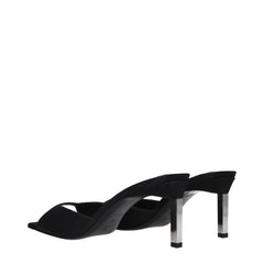 The Attico Black Satin Stiletto Heels Sandals - Sandals